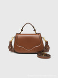 Sac à Main en Cuir Marron Ambré – Design Silhouette Incurvée